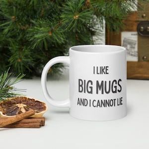 20 oz large coffee mug, I like big mugs and I cannot lie, Funny mug, Adult coffee mug, Humorous gift idea, Gift for him, Gift for boyfriend