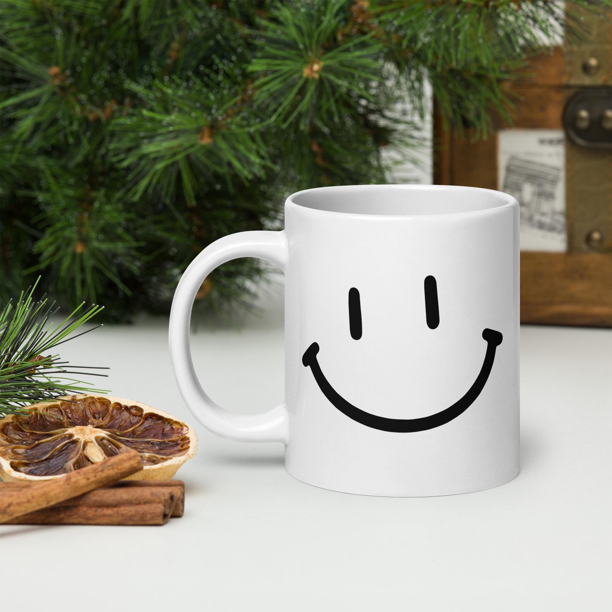 20 oz Large Mug Happy Little Face On Big Mug, Anime Cartoon Face Tea Cup, Gift Coffee Mug, Cute Happy Face On Giant Mug, Free Shipping