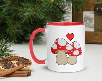 Mushroom Mug, Mushroom Coffee Mug, Ceramic Mushroom Mug, Toadstool Mushroom Home Decor, Magic Mushroom Mug, Cottage Core Mug, Gift for her