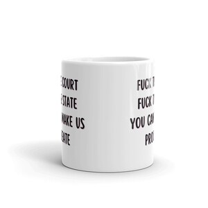F*ck the court, F*ck the state, You can't make us procreate mug, protest mug, adult coffee mug, pro choice coffee mug, feminist mug, gift imagem 4