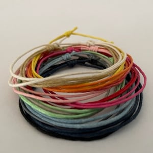 Waxed Cotton Surfer Minimalist Unisex Adults and Kids Anklets and Bracelets