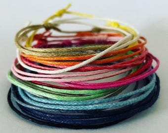 Waxed Cotton Surfer Minimalist Unisex Adults and Kids Anklets and Bracelets