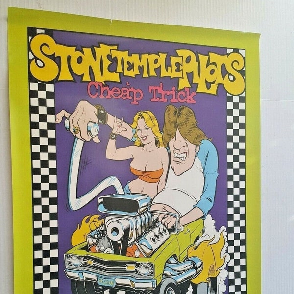 STONE TEMPLE PILOTS Gig Poster 1997 Coop Original Promo 32" X 23" Cheap Trick Music Memorabilia Collectible