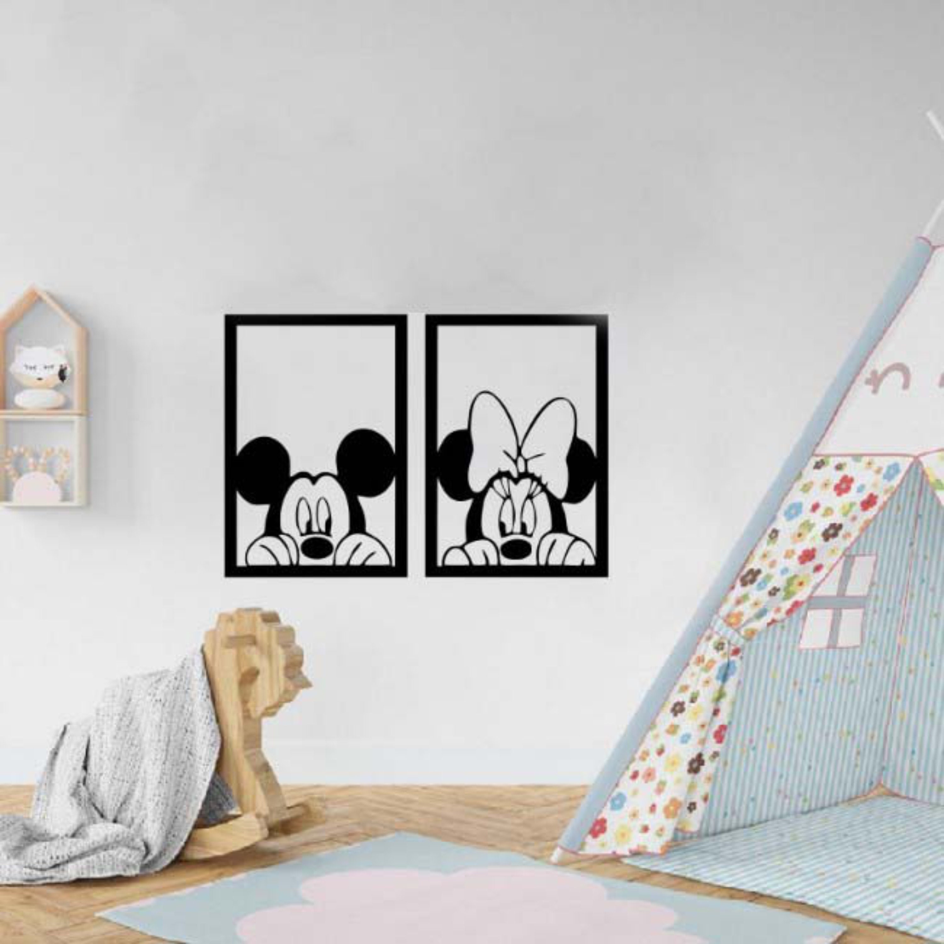 Mickey and Minnie Wall Art Adorable Wall Art Deco Etsy