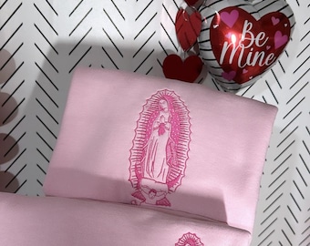 Virgen de Guadalupe Embroidered Crewneck Sweatshirt