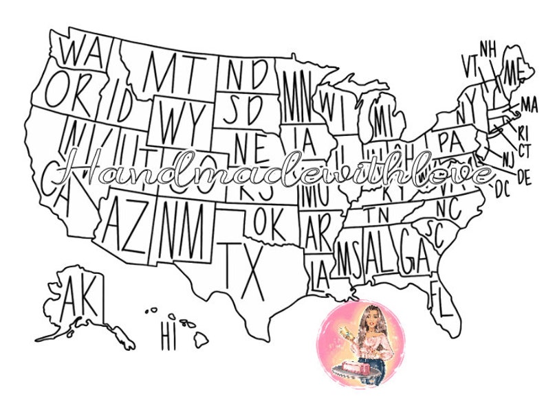 Sales Map Tracker- US Sales Map- Printable Sales Map- Sales Map Digital ...