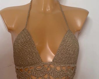 Haut dos nu scintillant au crochet