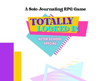 Solo Journaling RPG Game 80's 90's Theme Totally Locked In
