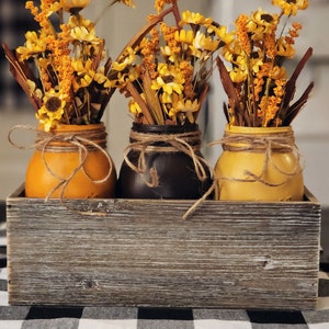 Rustic Fall Mason Jar Centerpiece