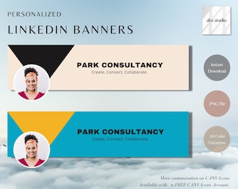 Czyste proste minimalistyczne profesjonalne banery LinkedIn na stronę osobistą lub biznesową, tożsamość osobistą, tożsamość korporacyjną, szablony Canva
