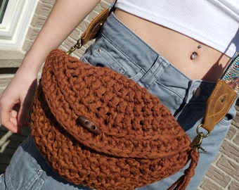 Patroon gehaakte tas - Patroon CAVAN crossbodytas, doe-het-zelf gehaakte portemonnee, draagdoek, festivaltas, T-shirtgaren, geschikt voor beginners