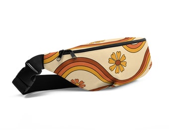 Rainbow and floral fun Fanny Pack for travel | Back to School