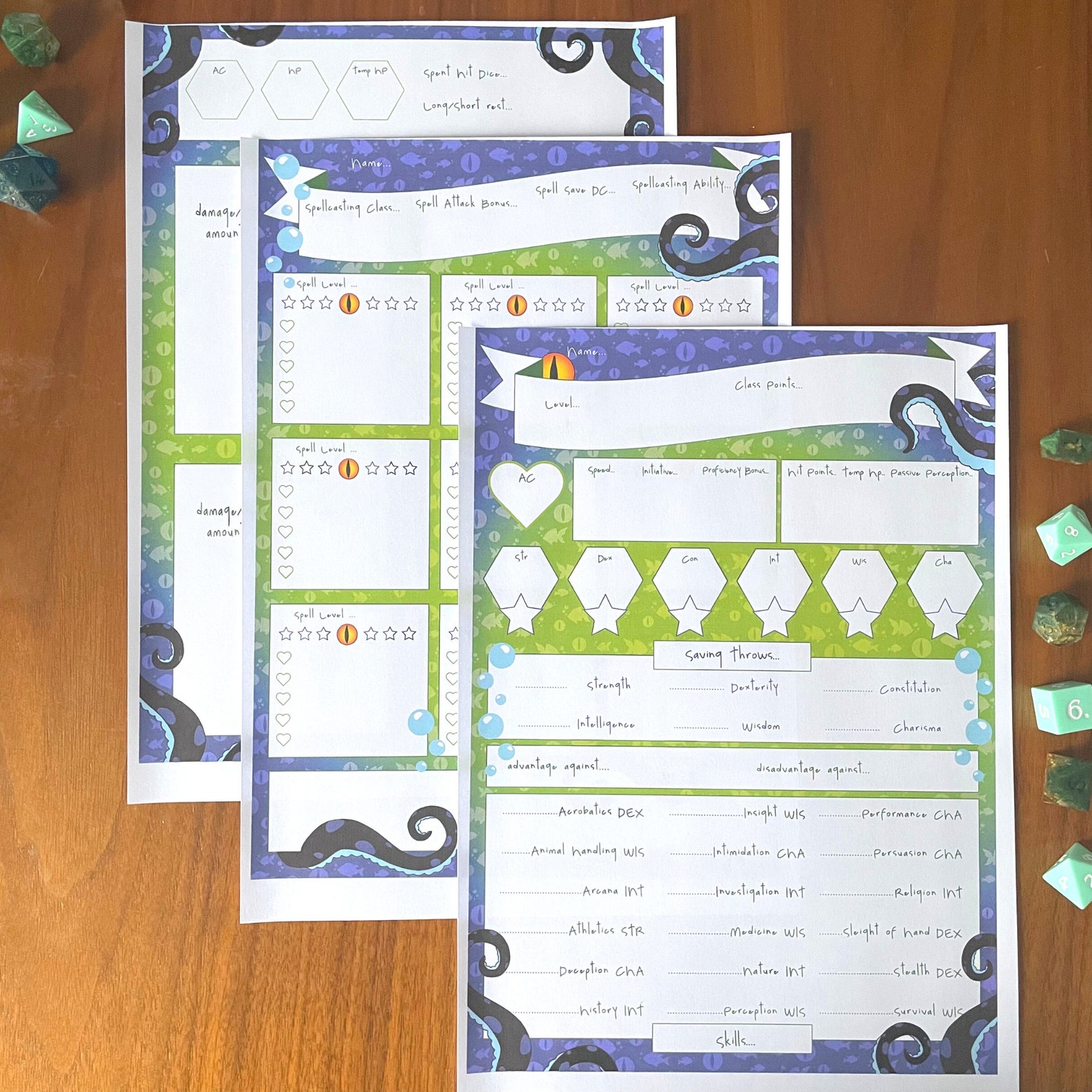 Critical Role DND 5e Character Sheets, Dungeons and Dragons Monster D&amp;D ...
