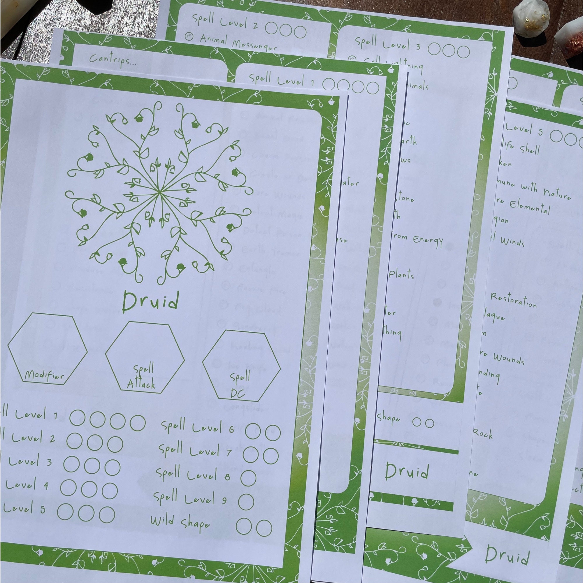 Druid Spelltracker DND Set All D&D 5e Druid Spell Lists - Etsy Ireland