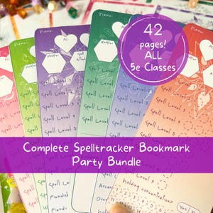 Paquete de marcadores de seguimiento de hechizos DND para fiestas, conjunto de rastreadores de espacios de hechizos de Dungeons and Dragons imprimibles, 42 páginas para todas las clases de lanzadores de hechizos de 5e