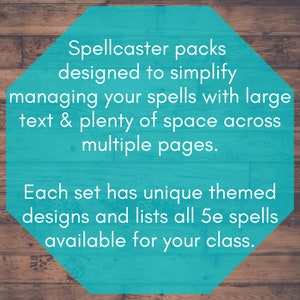 Cleric Spelltracker set, all dnd 5e Cleric spell lists and printable spell tracker, Dungeons and Dragons adventure stats set image 7