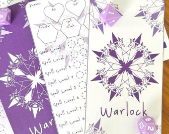 Warlock Spell Tracker-bladwijzers: NST 5e (digitale download)