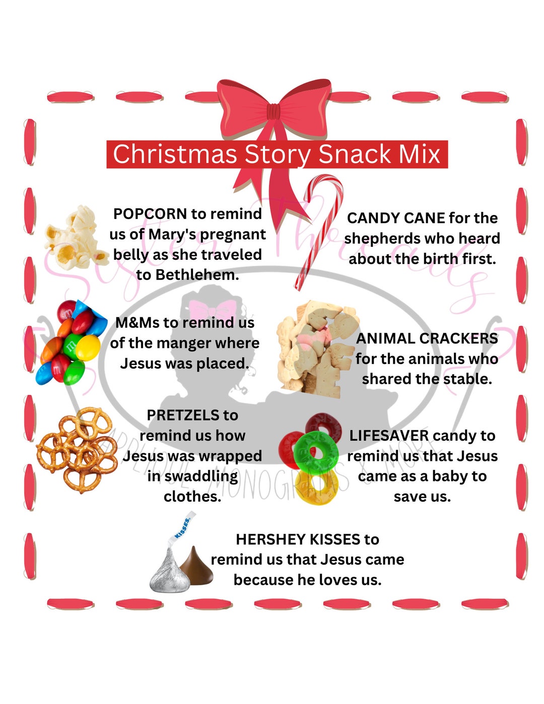 Christmas Story Snack Mix Template - Etsy