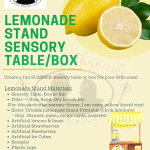 Lemonade Stand Sensory Table