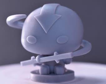 Aang ATLA Chibi Fanart 3D Printed Resin Figure