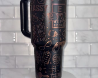 Ophthalmologist 40oz Tumbler: Laser Engraved, Straw & Lid