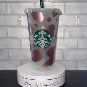 Cow Print, Highland Cow Spots, 24oz Cold Cup, Custom Cup, Farm Animal, Gift for her
