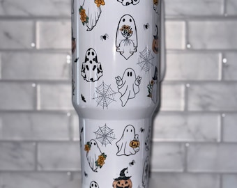 Halloween Ghost 40oz Tumbler with Lid and Straw