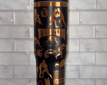 Wrestling Engrave Tumbler, kids gift, sports tumbler 30oz, 24oz Water bottle
