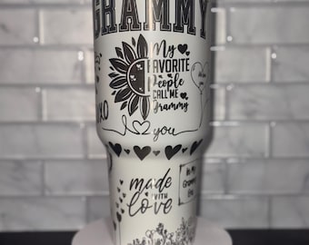 Grandmother  Laser Engraved : 40oz Travel Mug with Lid & Straw, Granny Gift