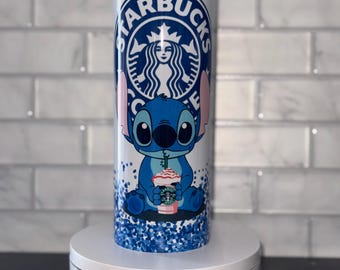 Gobelet Alien bleu : gobelet personnalisé pour enfants avec couvercle et paille