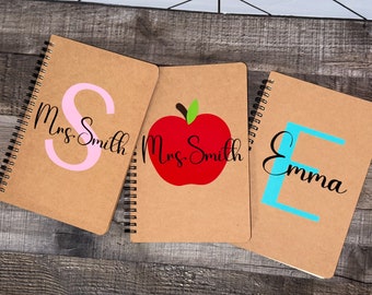 Personalized Teacher Notebook: Custom Initial, Valentine's Gift