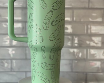 Pickle Engraved 40oz Tumbler with Straw & Lid
