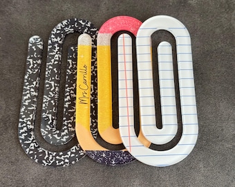 Personalized Jumbo Paper Clip Teacher Gift Set