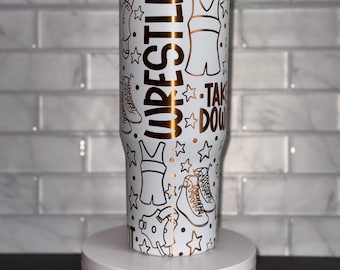 Wrestling Engrave Tumbler, kids gift, sports tumbler 30oz, 24oz Water bottles, mom cup