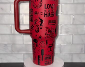 Hairstylist 40oz Tumbler: Laser Engraved Salon Worker Gift