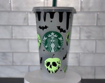 Glow in the Dark Rotten Apple Cold Cup | Reusable Tumbler | personalize | Customize | Halloween Cup |