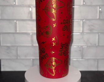 Laser Engraved Gamer Tumbler - 30oz Stainless Steel Ice Flow, 24oz Water bottle