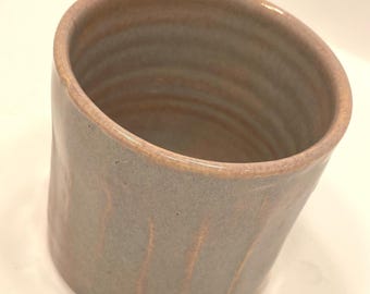 Handmade Ceramic Cup | 8 oz Gray Stoneware Tumbler | Minimalist Pottery Cup