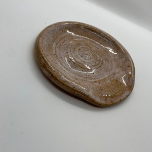 Handmade Brown Spoon rest – Wheel Thrown Pottery – Functional Ceramic