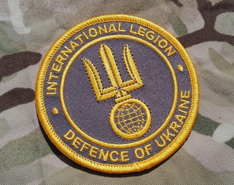 Ukraine International Support Legion Embroidered Patch - Tan/Coyote