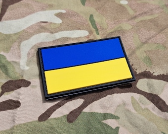 Ukraine National Flag PVC Patch - Ukrainian Support Yellow Blue