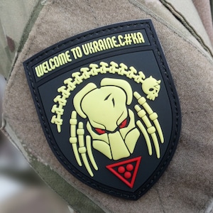 Welcome to Ukraine Predator Morale 3D PVC Patch - Military Chevron Armed Forces Ukrainian Support Unit
