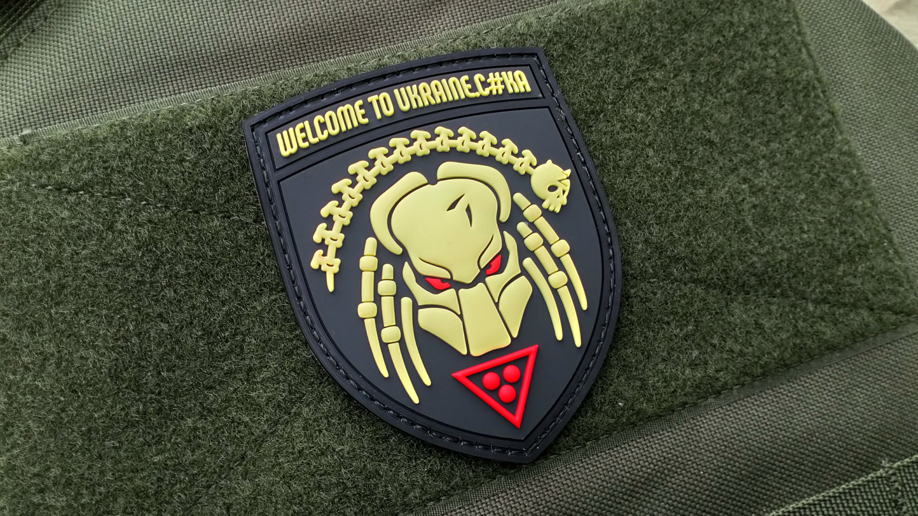 OPERATOR SKULL 3D Ukrainian Morale Patch MILITARY Tactical PVC WAR IS HELL Green