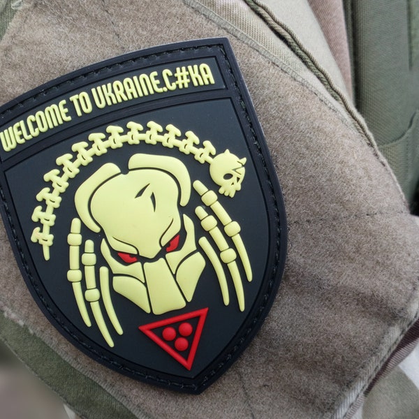 Welcome to Ukraine Predator Morale 3D PVC Patch - Military Chevron Armed Forces Ukrainian Support Unit