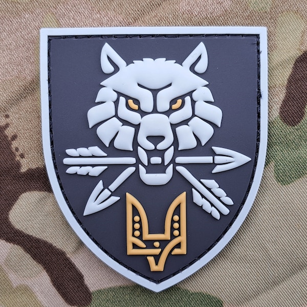 Ukrainische Spezialeinsatzkommandoeinheit SOF Polare 3D PVC Patch - Unterstützung Wolf Einheit Kraft Ukraine