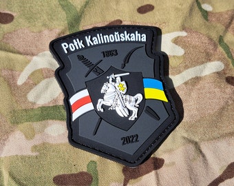Kastuś Kalinoŭski Regiment PVC Patch - Ukrainian Belarusian Pro Ukraine Group