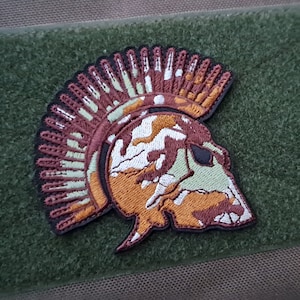 Spartan Warrior Camo Helmet Patch - Sparta Molon Labe Morale Shield 300 Legion Airsoft