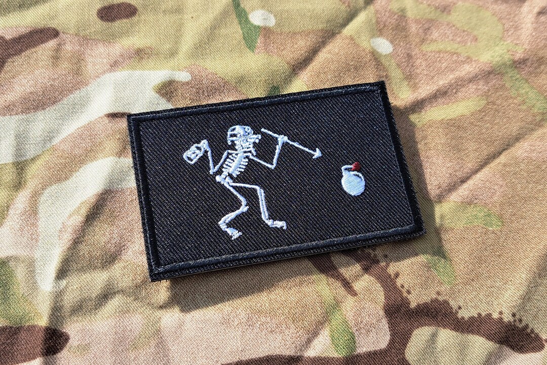Explosive Ordnance EOD Bomb Disposal Morale Patch Styled as Blackbeard