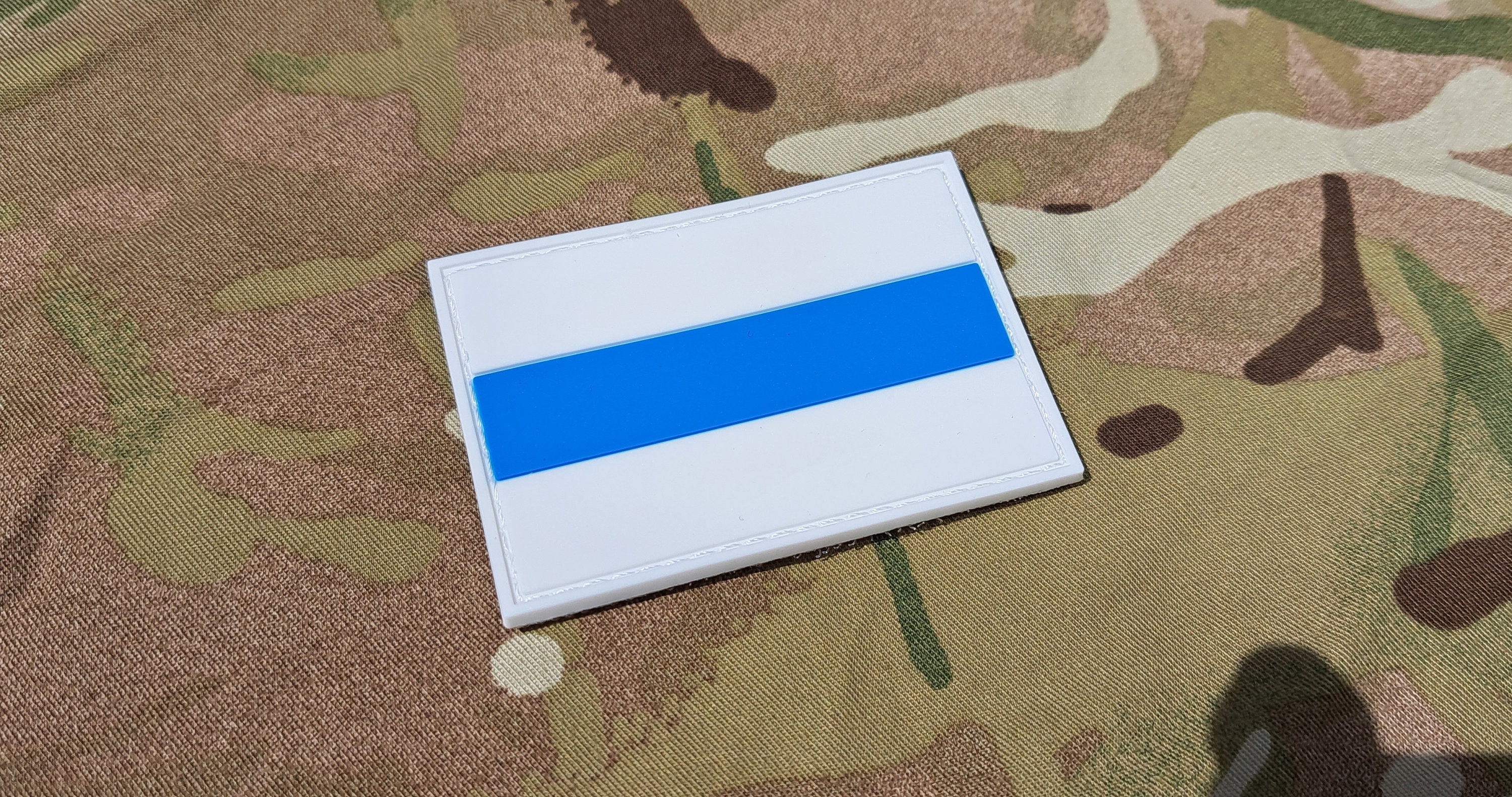 Russian Peace Anti War Protest Against Putin White-Blue Pro Ukraine Flag PVC Patch