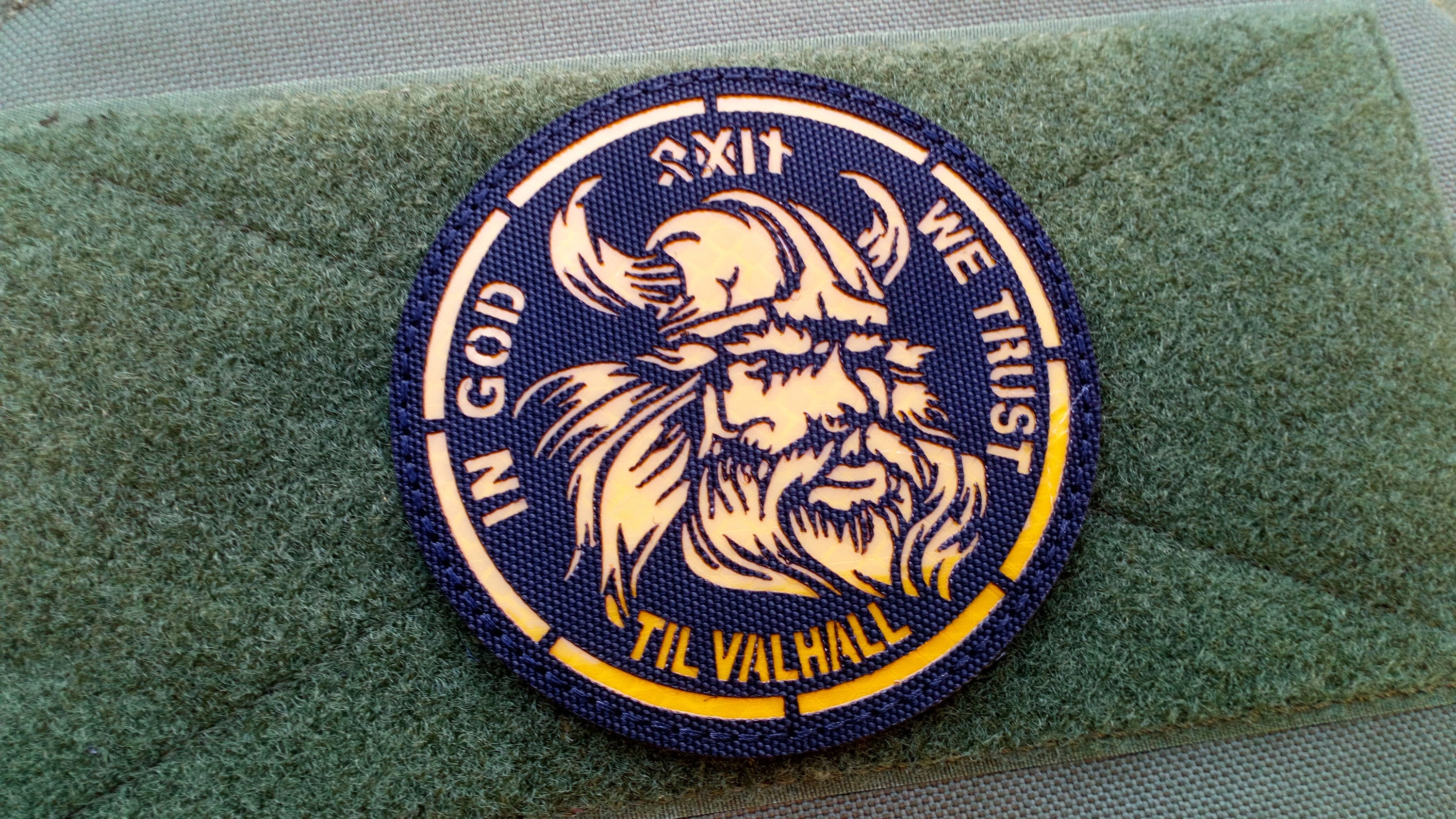In Odin God We Trust Patch - Yellow Viking Nordic Valknut Runes Valhalla Slavic Pegan Norse Thor Runic Germanic